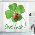 thumbnail image 1 of Ambesonne Irish Shower Curtain, Clover Ladybug, 69"Wx84"L, Black Green and Red, 1 of 3