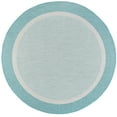 thumbnail image 3 of 6ft Round Water Resistant, Indoor Outdoor Rugs for Patios, Front Door Entry, Entryway, Deck, Porch, Balcony | Outside Area Rug for Patio | Aqua, Solid Border | Size: 5'3'' Round, 3 of 6