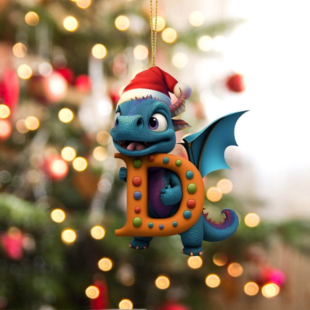 Colgante Navideño de Dinosaurio, Adorable Adorno para Amantes de Los Perros, Ideal para El Árbol de Navidad, Regalo para Amantes de Los Perros, Decoración Caprichosa para El Hogar, Acrílico de Alta C