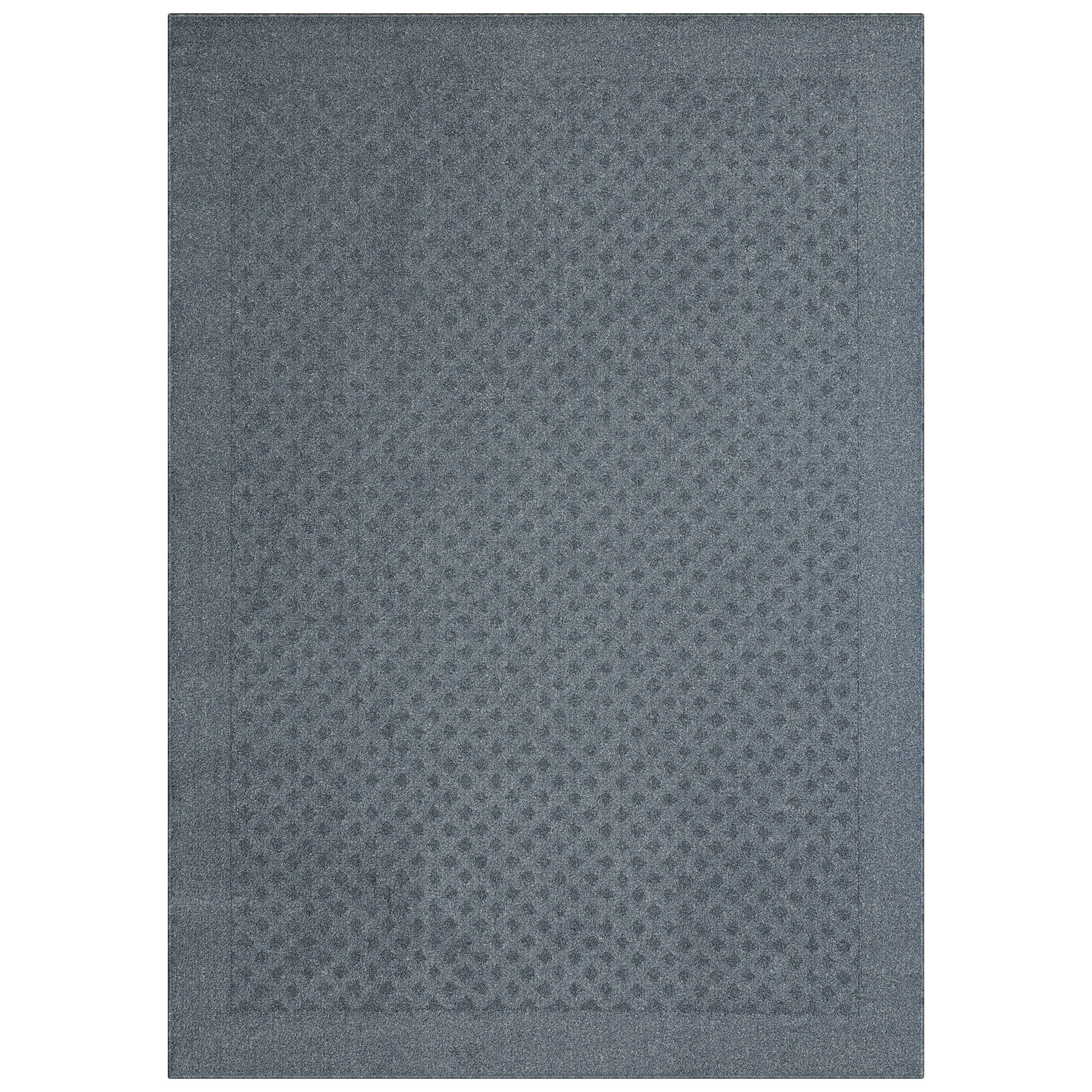 (2 pack) Mainstays Dylan Solid Diamond Olefin Navy Blue Indoor Area Rug, 7' x 10'