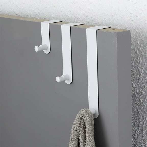 Adjustable White Over The Door Hooks - 3-Piece Door Hanger Set for Clothing and Accessories, Perfect for Home & Office - Includes 1 Large, 1 Medium, 1 Small Door Rack