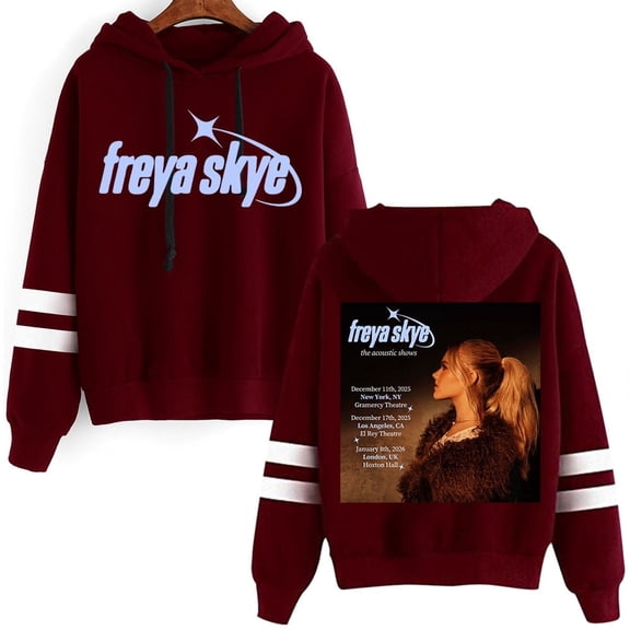 Freya Skye New Year Concert Merch Fashion Hoodie Unisex Pocketless Double-Sleeve Casual Sweatshirt