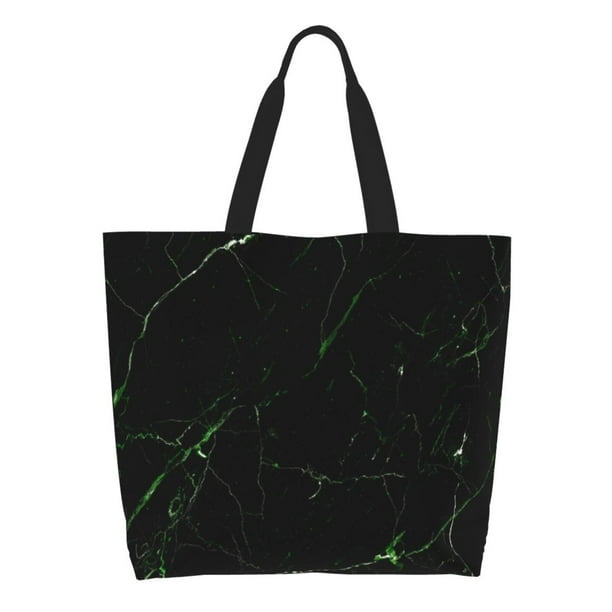 Balery Black Marble Bolsa Tote Estilo Estético con Cremalleras, Bolsa de Hombro, Bolsa de Compras Grande y Plegable
