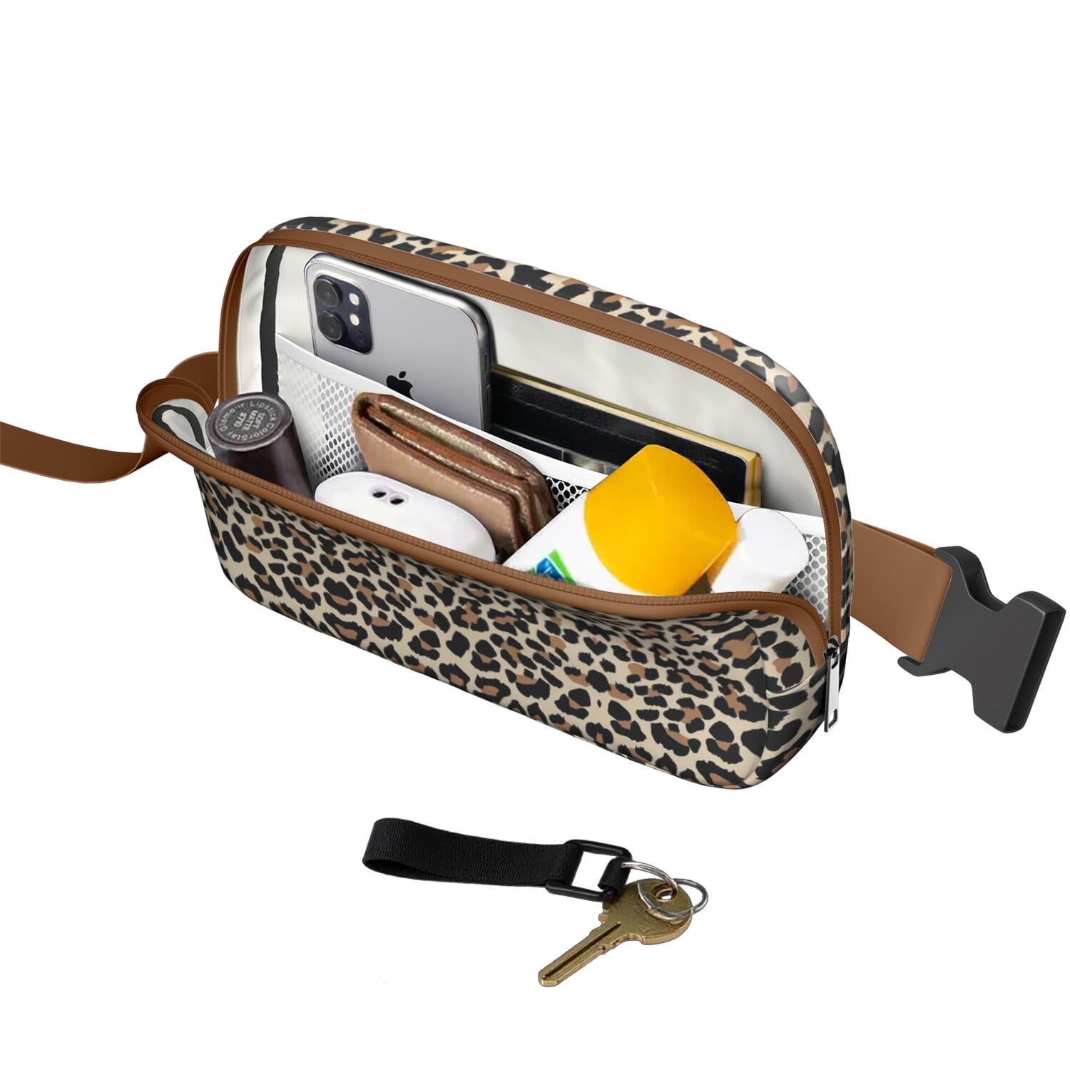 Leopard Print Fanny Pack – Stylish Animal Belt Bag with Modern Spots Pattern, Fashion Texture Design