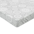 thumbnail image 2 of Ambesonne Grey Fitted Sheet, Geometric Circles Retro, Full Size, Grey White, 2 of 3