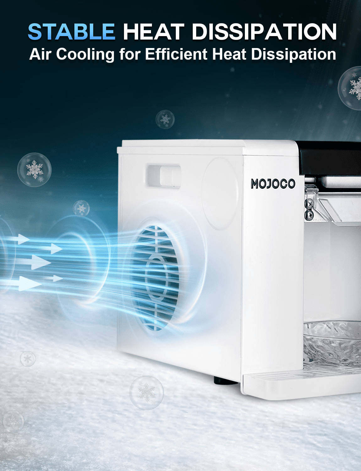 Mojoco Snowflake Ice Machine - Countertop Shaved Ice maker for Korean Bingsu, Snow Cones, and Frozen Desserts - Food-Grade, Mess-Free One-Touch Operation - Automatic Bingsu Machine for Home, Bar