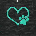 thumbnail image 4 of Inktastic Teal Heart with Paw Print Women's T-Shirt, 4 of 5