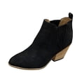 thumbnail image 1 of B91xZ Bottes de Cowboy pour Femmes Mode Chelsea Confort Talon Bas Bottines, Noir 7.5, 1 of 5