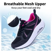 AOV Women's Arch Support Shoes Orthotic Walking Sneakers for Plantar Fasciitis,Black/Rose,7.5