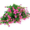 thumbnail image 3 of Artificial Flowers Fake Outdoor UV Resistant Boxwood Plants Shrubs, Faux Plastic Greenery for Indoor Outside Hanging Planter Home Office Wedding Farmhouse Decor (Orange Red), 3 of 4