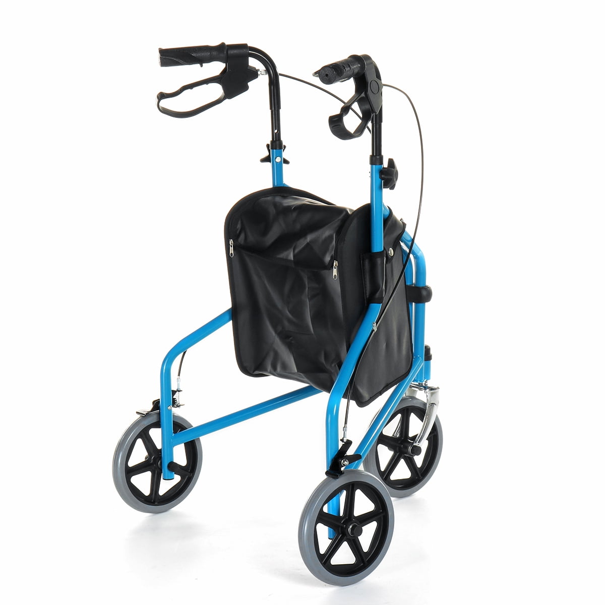 Lightweight Foldable 3 Wheel Rollator Walker for Seniors,w/ Ergonomic Hand Grips,Locking Brakes