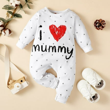 

Ruidigrace Valentine s Day Baby Boys Girls Love Print Cartoon Long Sleeve Romper Jumpsuit Outfit