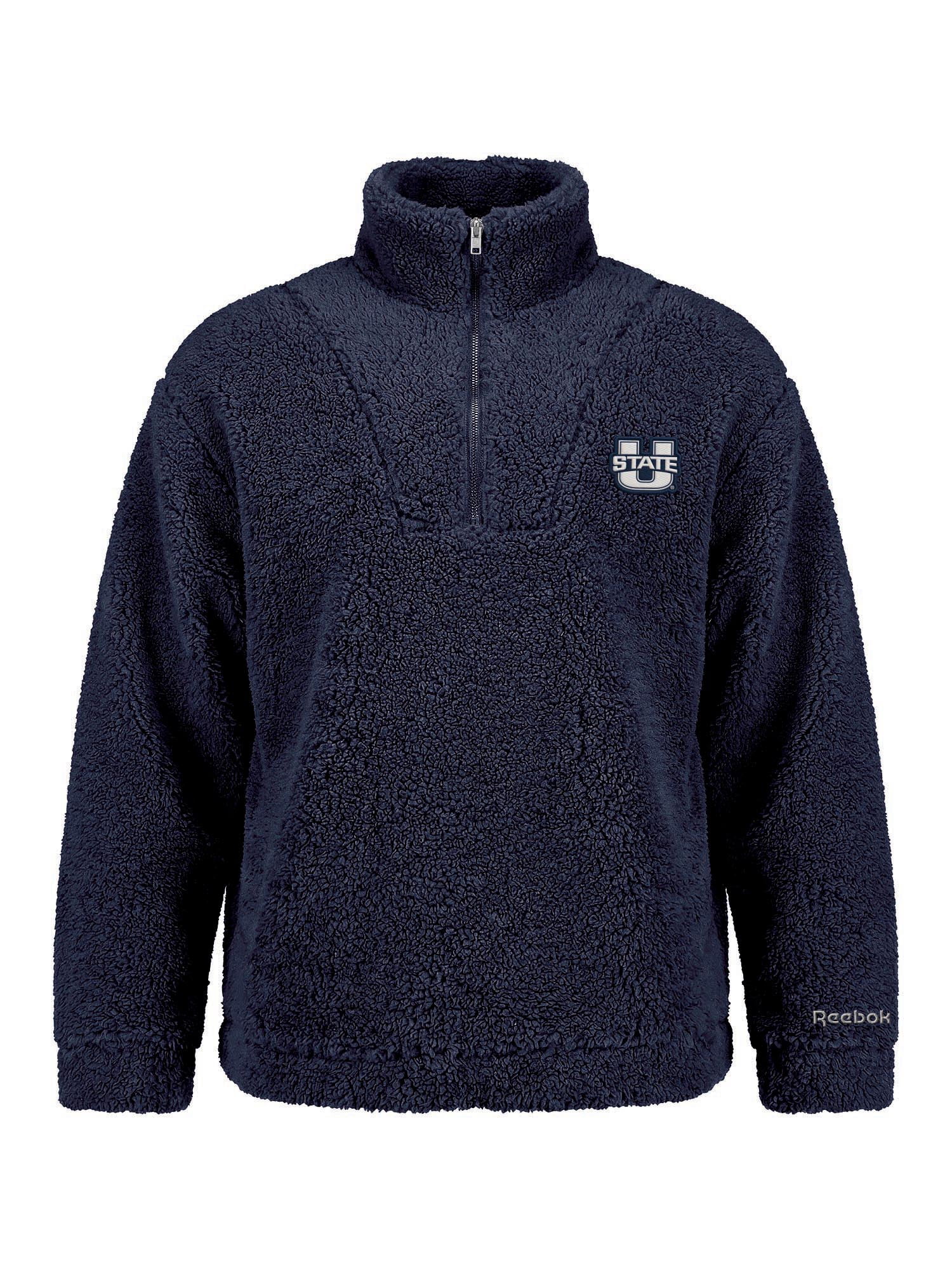 Utah State Aggies Reebok Womens Relaxed Fit Qtr Zip Sherpa Pullover
