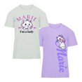 thumbnail image 1 of Pack de 2 Playeras para Niña, con Estampados de Marie y Frases Multicolor Talla 10, 1 of 7