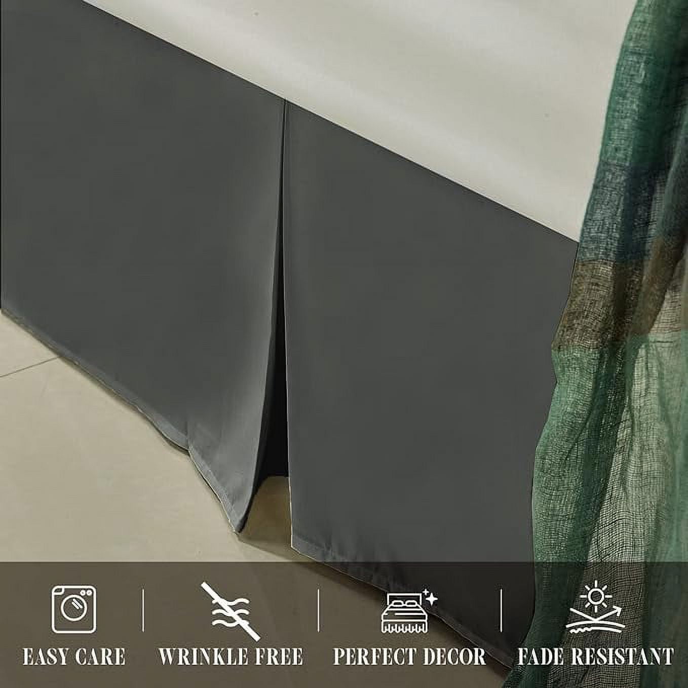 Elegant Comfort 1-Piece Solid Bed Skirt, 1500 Thread Count, Minimalist Design, Easy Care, Wrinkle and Stain Resistant , Twin, Stormy Gray