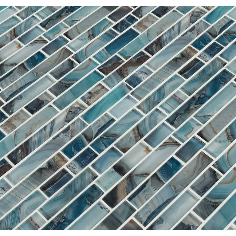 MSI Night Sky Interlocking 11.81 in. x 11.81 in. x 8mm Glass Mesh-Mounted Mosaic Tile (9.7 sq. ft. / case) MSI Night Sky Interlocking 11.81 in. x 11.81 in. x 8mm Glass Mesh-Mounted Mosaic Tile (9.7 sq. ft. / case)