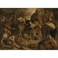 thumbnail image 2 of Christiaen Jansz. van Bieselingen 18x14 Black Ornate Wood Framed Double Matted Museum Art Print Titled - The Meeting of David and Abigail (1583), 2 of 5