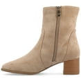 thumbnail image 3 of Journee Womens Hayven Stacked Block Heel Almond Toe Booties, Widths Available, 3 of 10