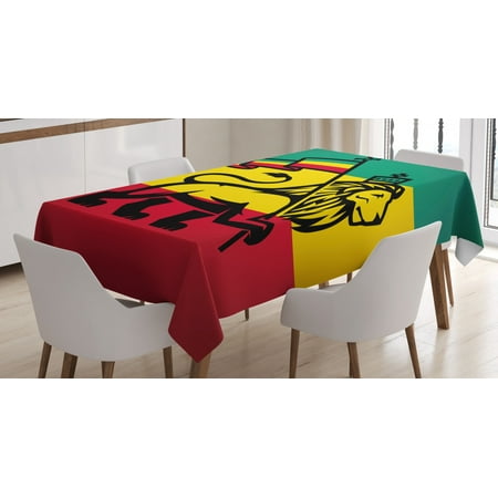 Rasta Tablecloth Judah Lion With A Rastafari Flag King Jungle