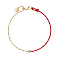 ICE-WATCH - Ice Jewellery Diamond Bracelet for Women - Half Chain Bracelet with red cord and gold chain (021091) - Splash-Proof - Easy to Adjust - Ecological Diamond, 0.03-0.05 Carats, Brilliant Cut
