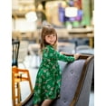 thumbnail image 7 of Oudiya Girls Casual Long Sleeve Christmas Floral Dress Twirly Skater Swing Dresses for Kids 4-13 Years, 7 of 7