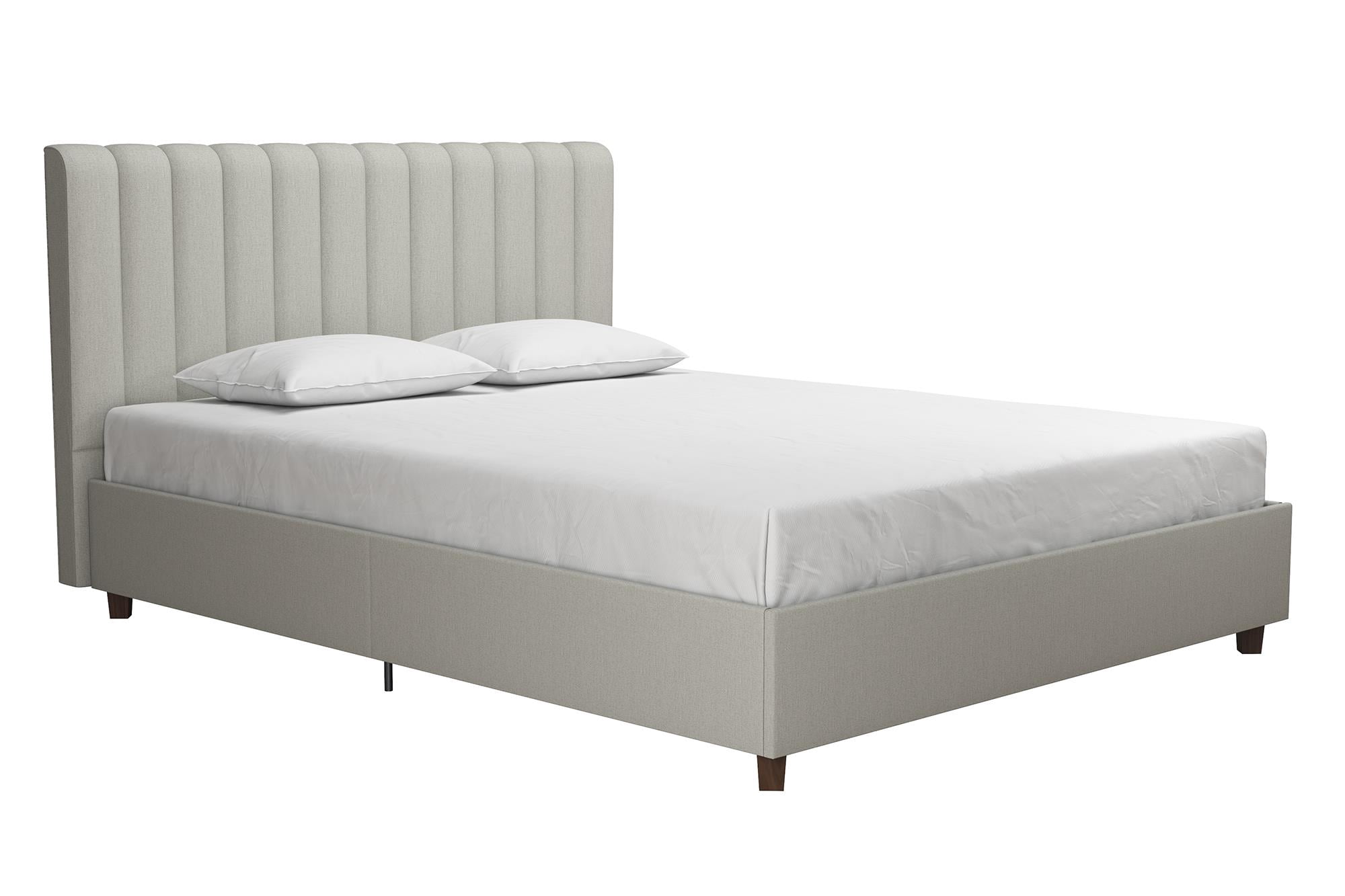 Novogratz Brittany Upholstered Bed, Full, Gray Linen
