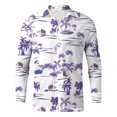 thumbnail image 3 of Camisas Para Hombre Manga Larga Regular Fit Hombres Casual Manga larga Otoño Invierno 3D Impreso Camisas Top Blusa Camisas (Purple, M), 3 of 5