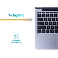 thumbnail image 5 of Monoprice Cat6 Ethernet Patch Cable - 2 Feet - Yellow | Network Internet Cord - Snagless RJ45 Stranded 550MHz UTP CMR Riser Rated Pure Bare Copper Wire 28AWG - SlimRun Series, 5 of 6