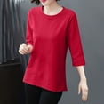 thumbnail image 2 of Zpanxa Tee-Shirt Ample Polyvalent pour Femmes, Rayé, Décontracté, Quotidien, 2 of 8