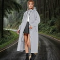 thumbnail image 2 of MuXi Women's Long Raincoat Hooded Windproof Anorak for Outdoor Camping Hiking Work Commuting Travel (Grey,M), 2 of 6