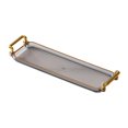 thumbnail image 1 of Bandeja rectangular para servir comida, refrigerios, tazas, té, tocador, joyas, tocador, baño, vestidor, dormitorio, color gris., 1 of 8