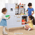 thumbnail image 3 of LAZY BUDDY Play Kitchen for Kids, Wooden Kids Kitchen Playset with Realistic Sounds, Toddler Pretend Toy Kitchen for Boys Girls, 3 of 10