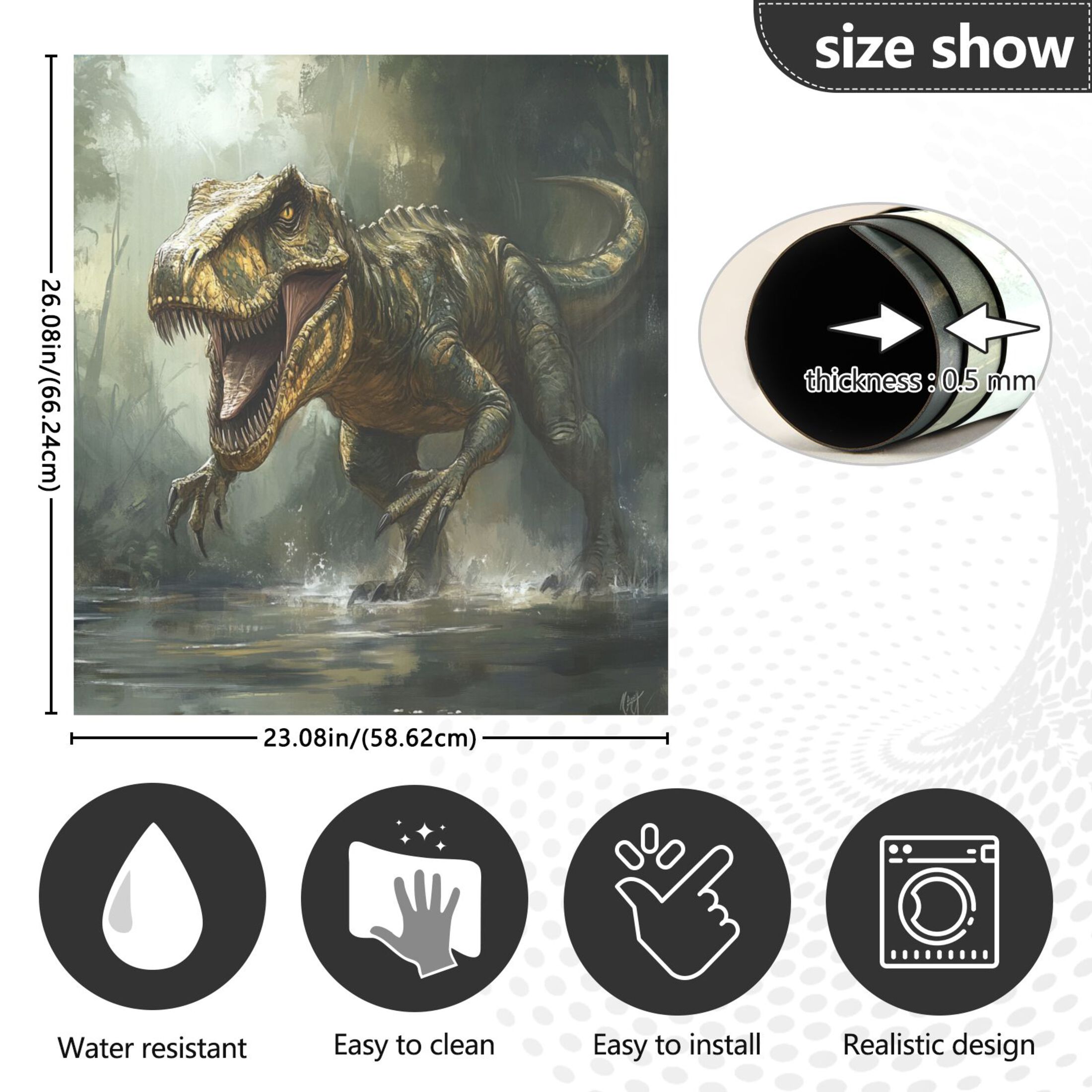 Dishwasher Magnetic Sticker 23x26 Inch Refrigerator Magnetic Sticker Washing Machine Magnetic Sticker Kitchen Panel Magnetic Sticker Home Decor Super Cool Dinosaur