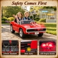 thumbnail image 6 of 24V Dodge Charger 1970 2 Seater Ride On Car, Battery Powered Ride On Toys w/4-Wheel Suspension, Parent Remote Control, Engine Spray, LED Lights, Bluetooth, MP3, 24V Ride On for Ages 3+, 6 of 9