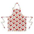 thumbnail image 2 of White Chicken Red Chicken Pattern Apron-Garden Aprons for Women with Pockets-Cotton Linen Waterproof Kitchen Cooking Gardening Aprons Adjustable for Kitchen,Cooking,BBQ and Salon 33x27 Inch, 2 of 7