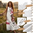 thumbnail image 7 of FOR U DESIGNS Plum Blossom Clouds Horse Print Couple Outfits Matchable Clothes Linen-Like Sleeveless Women's Dress and Men's Button Down Shirt for Summer Date Night, 7 of 7