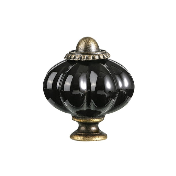 Injueey Manijas de cerámica para gabinetes de cocina de calabaza vintage para una apariencia elegante y fácil de mantener. Almacenamiento y organización del hogar negro