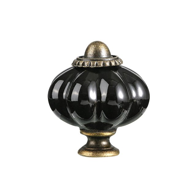 Bearachild El pomo de cerámica elegante de los guardarropas y de los zapateros de la calabaza maneja aspecto retro y elegante Almacenamiento y organización del hogar negro