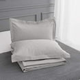 thumbnail image 1 of King Linens 100% Belgian Linen Pillow Shams Stone Washed Solid Color Basic(King,Grey), 1 of 4