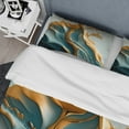 thumbnail image 4 of Designart "Blue and Gold Abstract Foliage III" Floral & Botanical Bedding Covert Set - Leaves Blue Floral Bed Set With 1 Sham, 4 of 6