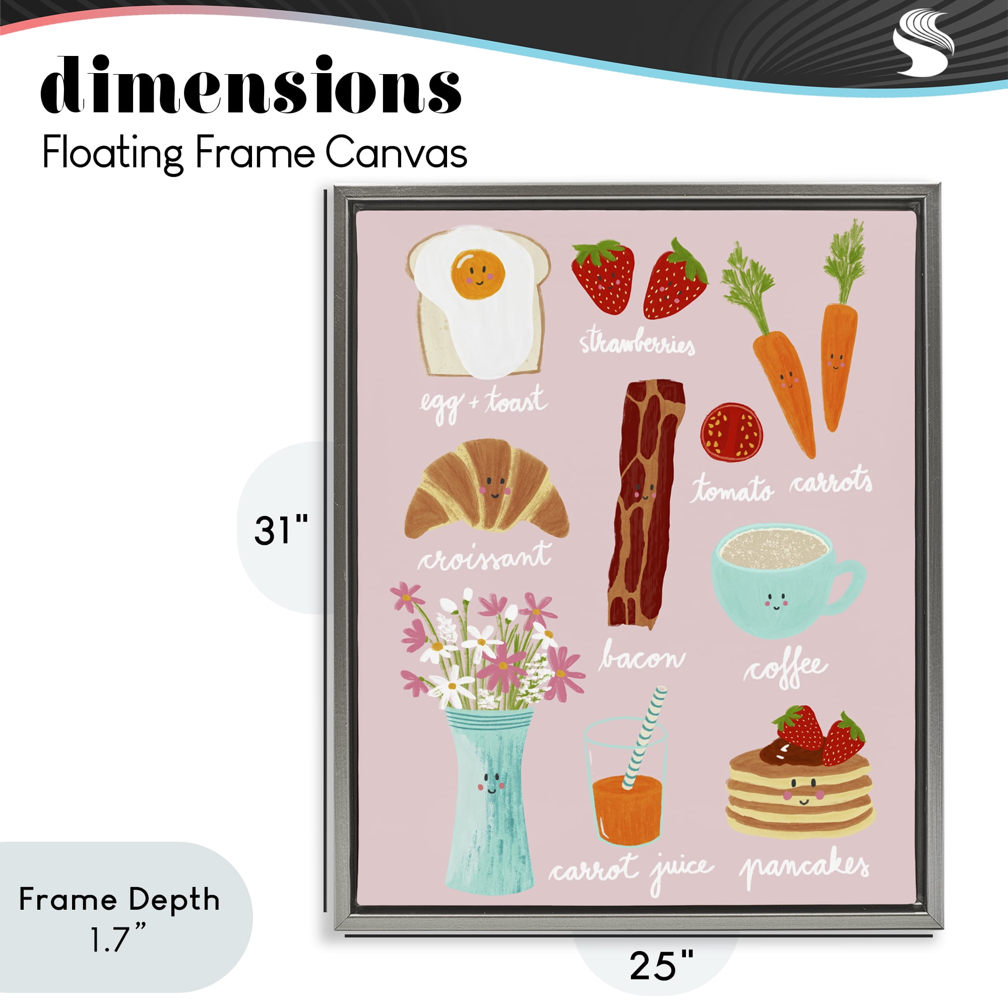 Stupell Industries Lush Summer Breakfast Gray Framed Floater Canvas Wall Art, design by Metka Hiti