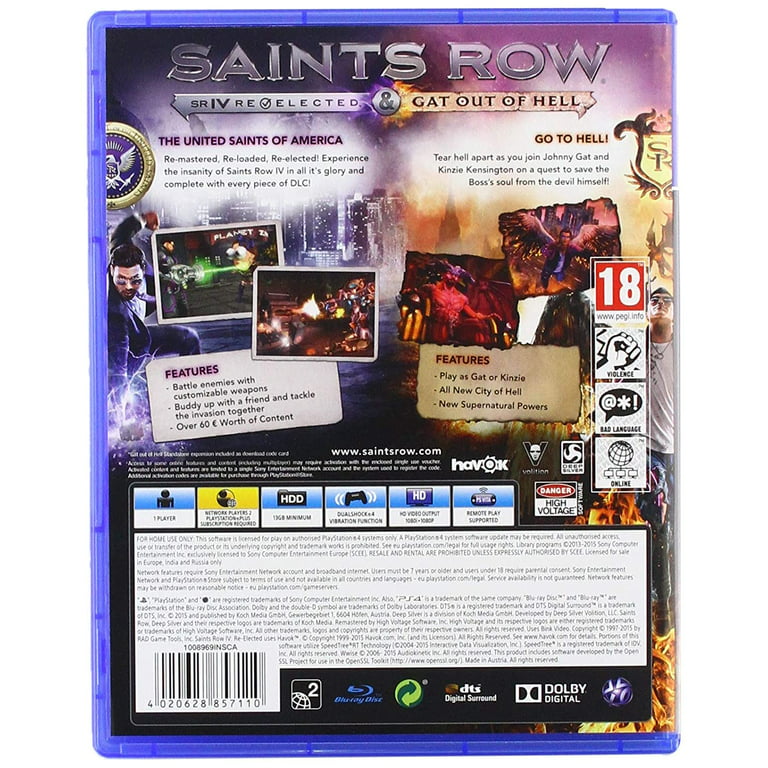 Saints 4 Re-Elected and Gat Out Of Hell First Edition (PS4 / Playstation 4) includes Saint Row IV with every - Walmart.com