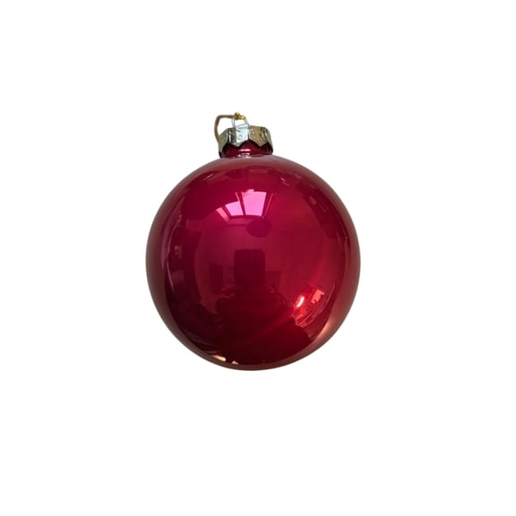 Whitehurst Pearl Finish Glass Christmas Ball Ornament - 7" (180mm) - Raspberry