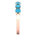 thumbnail image 4 of 1.19 ctw Wedding Band for Women - 18K Rose Gold Simulated Turquoise Stackable Eternity Ring, 4 of 6