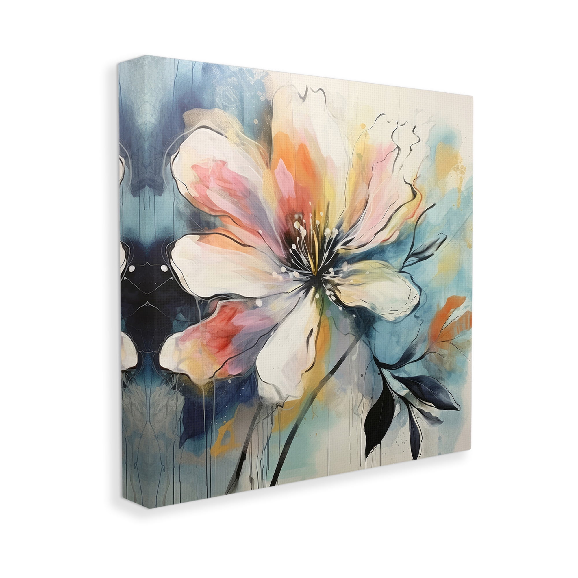Stupell Industries Modern Pink Blossom Botanical & Floral Painting Gallery Wrapped Canvas Art Print Wall Art, 36 x 36