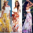 thumbnail image 4 of Jupe Femme Hippie Imprimée Taille Haute Jupe Longue Plissée Plage Décontractée Été, 4 of 4