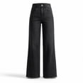 thumbnail image 7 of Lmueinov Women's High Waist Wide Leg Jeans, Frayed Hem Stretchy Vintage Washed Denim Pants Casual Loose Long Trousers with Pockets, S-XXL, 7 of 7