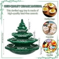 thumbnail image 2 of Bandeja de Huevos Rellenos de Árbol de Navidad | Bandeja de cerámica verde festiva con tapa | Contiene 24 huevos | Plato de servir reutilizable para fiestas | Diseño brillante en forma de planta |, 2 of 4
