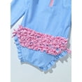 thumbnail image 6 of iEFiEL Infant Baby Girls One-piece Swimsuit Long Sleeves Floral Printed Ruffled Bathing Suit Rash Guard, 6 of 7