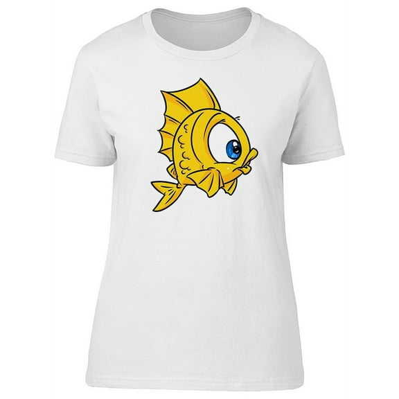 Cute Cartoon Yellow Fish Tee Women's -Image by Shutterstock